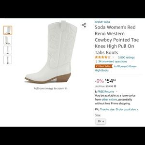 Brand New White Cowboy Boots